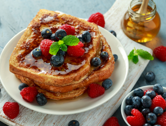 Warm gooey French toast.